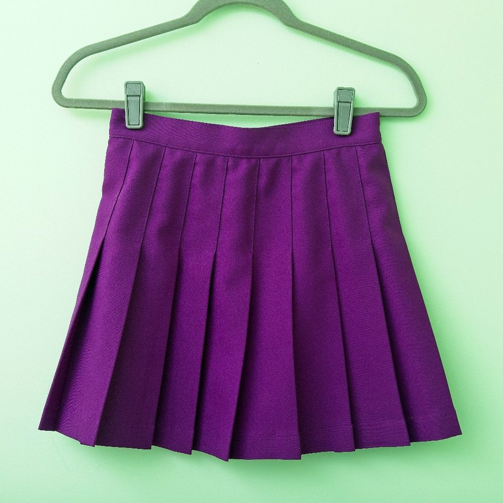 American Apparel Purple Mini Pleated Tennis Skirt